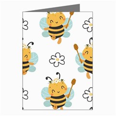 Art Bee Pattern Design Wallpaper Background Greeting Cards (pkg Of 8)