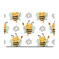 Art Bee Pattern Design Wallpaper Background Plate Mats by Vaneshop