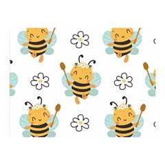 Art Bee Pattern Design Wallpaper Background Two Sides Premium Plush Fleece Blanket (mini) by Vaneshop