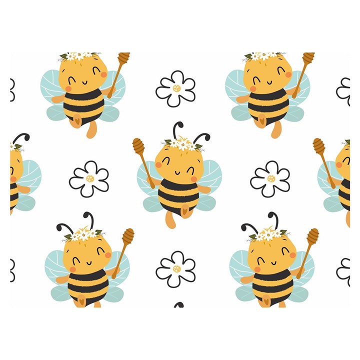 Art Bee Pattern Design Wallpaper Background Premium Plush Fleece Blanket (Extra Small)