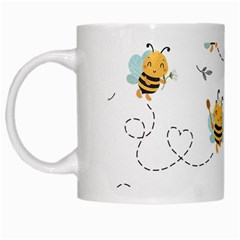 Bee Art Pattern Design Wallpaper Background Print White Mug by Vaneshop