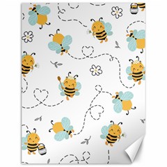 Bee Art Pattern Design Wallpaper Background Print Canvas 12  X 16  by Vaneshop