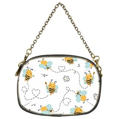 Bee Art Pattern Design Wallpaper Background Print Chain Purse (two Sides) by Vaneshop