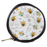 Bee Art Pattern Design Wallpaper Background Print Mini Makeup Bag Back