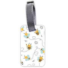 Bee Art Pattern Design Wallpaper Background Print Luggage Tag (two Sides) by Vaneshop