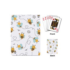 Bee Art Pattern Design Wallpaper Background Print Playing Cards Single Design (mini)