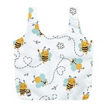 Bee Art Pattern Design Wallpaper Background Print Full Print Recycle Bag (L) Back