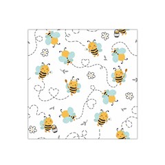 Bee Art Pattern Design Wallpaper Background Print Satin Bandana Scarf 22  X 22  by Vaneshop