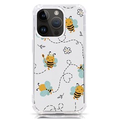 Bee Art Pattern Design Wallpaper Background Print Iphone 14 Pro Tpu Uv Print Case by Vaneshop