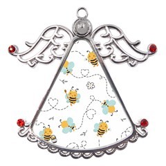 Bee Art Pattern Design Wallpaper Background Print Metal Angel With Crystal Ornament