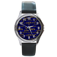 Art Pattern Design Background Graphic Round Metal Watch by Vaneshop