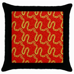 Background Ornamental Pattern Abstract Seamless Throw Pillow Case (black) by Vaneshop