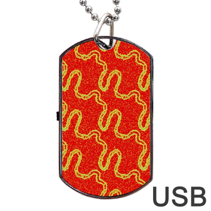 Background Ornamental Pattern Abstract Seamless Dog Tag USB Flash (Two Sides)