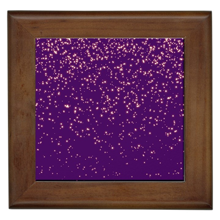 Purple Glittery Backdrop Scrapbooking Sparkle Framed Tile