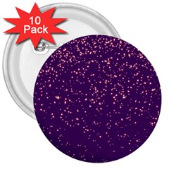 Purple Glittery Backdrop Scrapbooking Sparkle 3  Buttons (10 pack) 