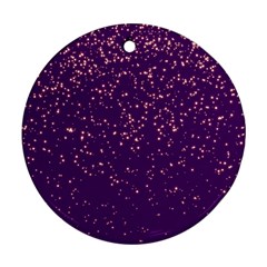 Purple Glittery Backdrop Scrapbooking Sparkle Round Ornament (two Sides) by Vaneshop