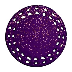 Purple Glittery Backdrop Scrapbooking Sparkle Ornament (Round Filigree)