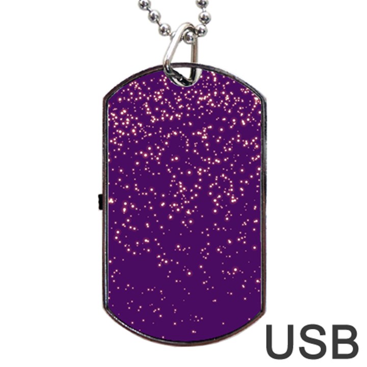 Purple Glittery Backdrop Scrapbooking Sparkle Dog Tag USB Flash (Two Sides)