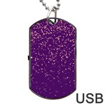 Purple Glittery Backdrop Scrapbooking Sparkle Dog Tag USB Flash (Two Sides) Back