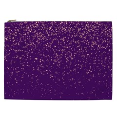 Purple Glittery Backdrop Scrapbooking Sparkle Cosmetic Bag (XXL)