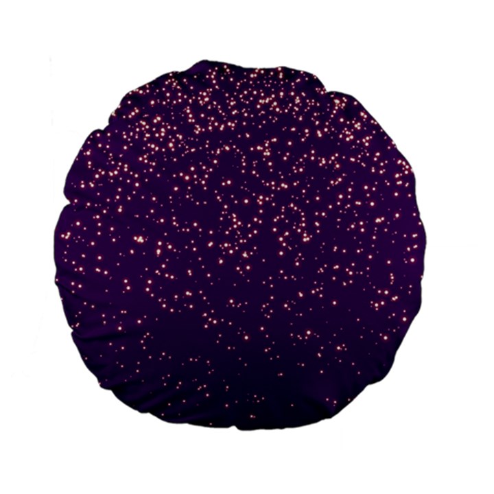 Purple Glittery Backdrop Scrapbooking Sparkle Standard 15  Premium Flano Round Cushions