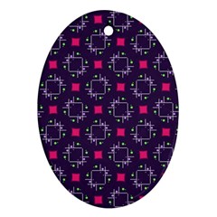 Geometric Pattern Retro Style Background Ornament (oval)