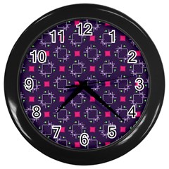 Geometric Pattern Retro Style Background Wall Clock (black)