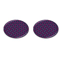 Geometric Pattern Retro Style Background Cufflinks (oval) by Vaneshop