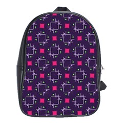 Geometric Pattern Retro Style Background School Bag (xl) by Vaneshop