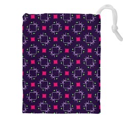 Geometric Pattern Retro Style Background Drawstring Pouch (5xl) by Vaneshop