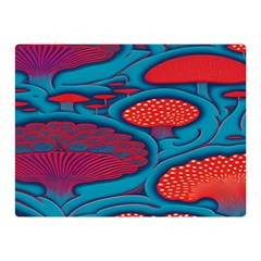 Vintage Ornate Mushroom Leafage Wallpaper Two Sides Premium Plush Fleece Blanket (mini) by Vaneshop