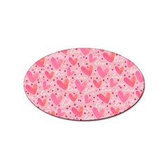 Valentine Romantic Love Watercolor Pink Pattern Texture Sticker Oval (10 Pack) by Vaneshop