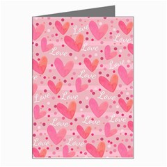 Valentine Romantic Love Watercolor Pink Pattern Texture Greeting Card by Vaneshop