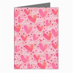 Valentine Romantic Love Watercolor Pink Pattern Texture Greeting Cards (pkg Of 8)