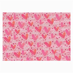 Valentine Romantic Love Watercolor Pink Pattern Texture Large Glasses Cloth by Vaneshop