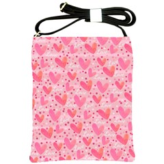 Valentine Romantic Love Watercolor Pink Pattern Texture Shoulder Sling Bag by Vaneshop