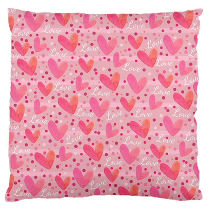 Valentine Romantic Love Watercolor Pink Pattern Texture Large Cushion Case (One Side)