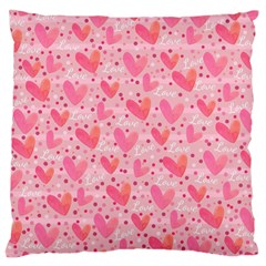 Valentine Romantic Love Watercolor Pink Pattern Texture Standard Premium Plush Fleece Cushion Case (one Side) by Vaneshop