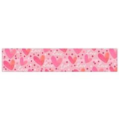 Valentine Romantic Love Watercolor Pink Pattern Texture Small Premium Plush Fleece Scarf