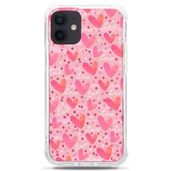 Valentine Romantic Love Watercolor Pink Pattern Texture Iphone 12 Mini Tpu Uv Print Case	 by Vaneshop