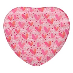 Valentine Romantic Love Watercolor Pink Pattern Texture Heart Glass Fridge Magnet (4 Pack) by Vaneshop