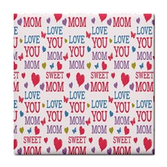 Love Mom Happy Mothers Day I Love Mom Graphic Tile Coaster by Vaneshop