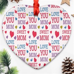 Love Mom Happy Mothers Day I Love Mom Graphic Ornament (heart)