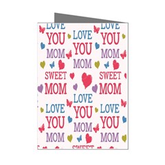 Love Mom Happy Mothers Day I Love Mom Graphic Mini Greeting Cards (pkg Of 8)