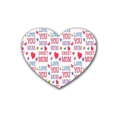 Love Mom Happy Mothers Day I Love Mom Graphic Rubber Coaster (heart) by Vaneshop