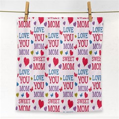 Love Mom Happy Mothers Day I Love Mom Graphic Face Towel by Vaneshop