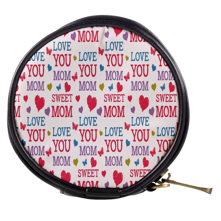 Love Mom Happy Mothers Day I Love Mom Graphic Mini Makeup Bag