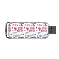 Love Mom Happy Mothers Day I Love Mom Graphic Portable Usb Flash (two Sides) by Vaneshop