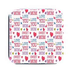 Love Mom Happy Mothers Day I Love Mom Graphic Square Metal Box (black)