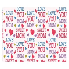 Love Mom Happy Mothers Day I Love Mom Graphic Premium Plush Fleece Blanket (small) by Vaneshop